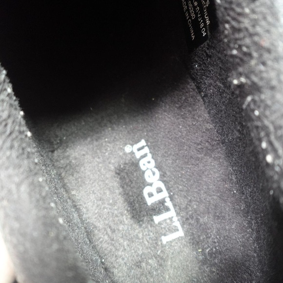 LL Bean Shoes Mens 14 M Black Suede Moccasin Slip On Comfort Walking - Picture 8 of 10